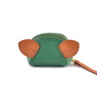 Pochette à fermeture éclair en cuir véritable, mignon, porte-monnaie de cochon, portefeuille, pochette à monnaie, Mini taille avec finement cousu pour les filles
