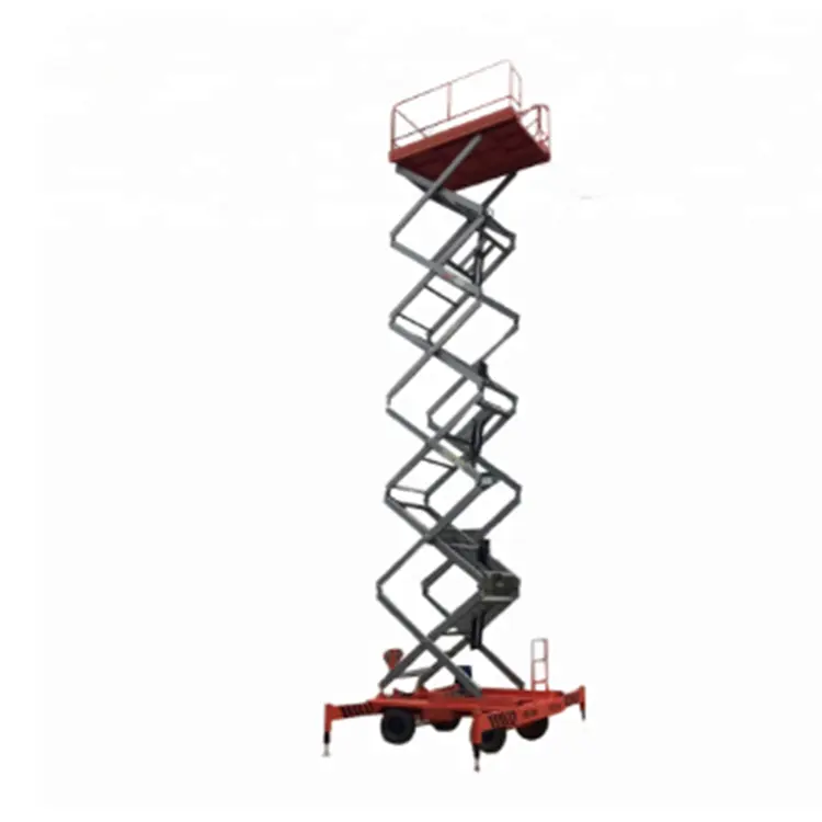 Small Aerial Mobile One Man Scissor Lift Aerial Working Platforms Pneumatic Motorcycle Mobile Hydraulic Scissor Lift