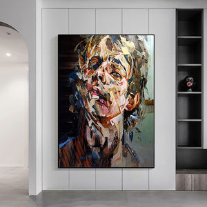 Fait à la main bel <span class=keywords><strong>homme</strong></span> visage abstrait <span class=keywords><strong>Portrait</strong></span> <span class=keywords><strong>peinture</strong></span> à l'huile sur toile <span class=keywords><strong>moderne</strong></span> couteau visage Figure décoration <span class=keywords><strong>peinture</strong></span> à l'huile pour chambre - Product Image 3