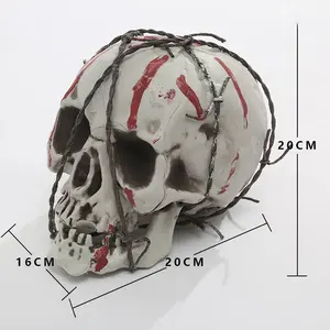حار بيع الإنسان الحياة حجم البلاستيك الهيكل العظمي هالوين مجسم لجمجمة للبيع