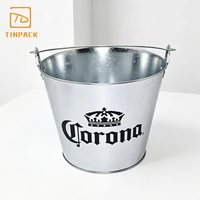 Cubo de hielo de hojalata personalizado con asa para bar y fiestas, venta al por mayor directa de fábrica