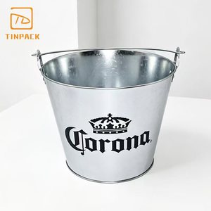 Seau à glace en étain personnalisé imprimé en gros, directement de l'usine, avec poignée, pour bars et fêtes - Product Image 5