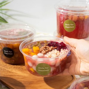 Ice Jelly Packaging Box Disposable Round Fruit Salad Container With Lid Pet Material For Cold Dessert Storage - Product Image 3