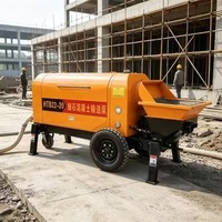 Pompe à béton électrique HTB22-20 pour pierre fine, 45m³/h, sur remorque mobile pour le coulage de structures secondaires en construction
