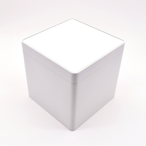 En stock en gros 8 pouces vide Orange blanc grand métal carré Snack Biscuit gâteau thé café biscuit stockage boîte en fer blanc avec Ild - Product Image 2