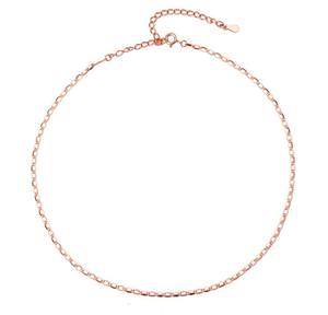 Collana Choker in Argento Sterling 925 Placcato Oro Rosa con Design Semplice Ispirato ai Follower di Instagram - Product Image 1