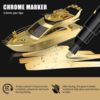 Spidol Permanen Golde Silver Copper Mirror Chrome 2mm Ujung Bulat Tekan Katup Keluaran Tinta Perbaikan - Model Lukisan DIY Seni