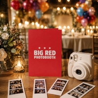Porte-bandes photo personnalisé en papier d'art imprimé numériquement, avec fentes découpées pour cartes souvenir, idéal pour les mariages et les fêtes