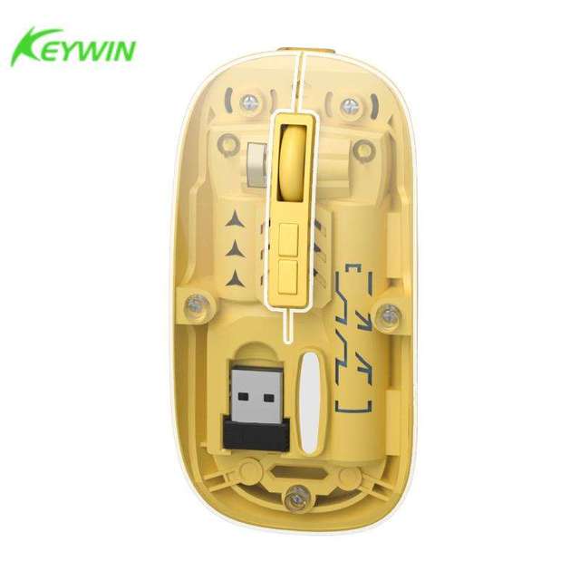 5D Transparent USB Optical Wireless Mouse Dual Mode 2.4G BT LED Rechargeable Right Ergonomics Magnetic Cover Silent Click Office