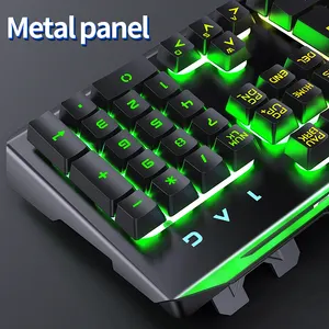 لوحة مفاتيح مضيئة بإضاءة خلفية LED بها 104 مفتاح لوحة مفاتيح سطح المكتب لوحة مفاتيح ألعاب الكمبيوتر ماوس لوحة مفاتيح
