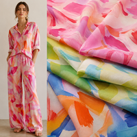 Tissu en viscose uni imprimé 30S, fluide et tombant, Challis en rayonne tissée pour robes d'été, chemises, chemisiers, jupes et vêtements
