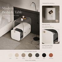Meuble de chevet ultra-étroit en acrylique, design moderne et épuré, pour chambre à coucher, rangement domestique, OEM/ODM pour projets d'aménagement intérieur sur mesure
