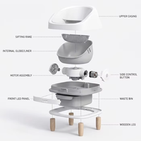 Bac à litière semi-automatique intelligent en plastique pour chat, design ouvert, surélevé, grande capacité, facile à nettoyer, boîte de toilette pour chat, OEM ODM, vente en gros