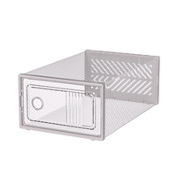 Boîte à chaussures en plastique transparent modulaire empilable, organisateur de chaussures durable pour baskets, chaussures décontractées, pour salon, chambre à coucher