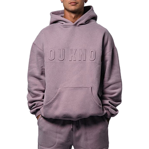 Sweat-shirt pour homme avec logo en relief imprimé en puff OEM, coton biologique, surdimensionné, uni, graphique personnalisé, sweat-shirt pour homme en relief 3D - Product Image 2