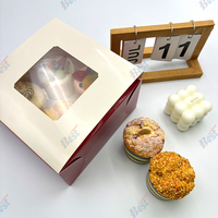 Caja de pastel de papel de grado alimenticio Caja de rebanadas de pastel de embalaje con tablero de pastel de ventana