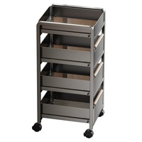 Chariot de rangement de cuisine en acier au carbone de style européen, étagère mobile multi-niveaux, panier à légumes, chariot de rangement flexible pour chambre et collations