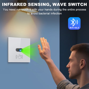 Interruptor con Sensor Infrarrojo WiFi LangYeao Tuya, Control por Movimiento, 400W, Compatible con <span class=keywords><strong>Alexa</strong></span> y Google Home, Cristal Templado - Product Image 3