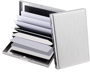 8 or 10 cards RFID Credit Card Holder Protector Metal Wallet Business Card Holder for Men Women Gift Box Package
