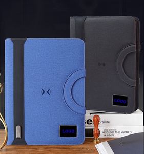 แฟ้มเอกสารธุรกิจอเนกประสงค์หนังแท้ IStapromo พร้อมพาวเวอร์แบงค์ไร้สาย พอร์ต USB และไฟ LED โลโก้สำนักงาน - Product Image 2