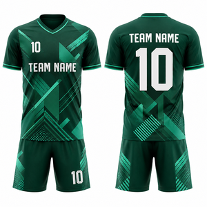 Ensemble de maillots et shorts d'entraînement et de match de football personnalisés, fabrication de vêtements d'équipe modernes, styles multicolores - Product Image 2