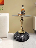 Salon moderne maison décorative canapé en métal côté centre rond cercle Table d'extrémité Table d'angle de luxe