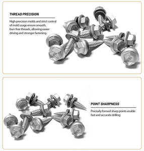 Bi-kim loại Hex đầu Tự Khai thác ốc vít với EPDM máy giặt cho tấm mỏng vít - Product Image 4