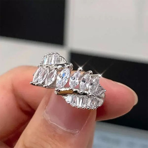 Marquise Pave <b>Crystal</b> <b>Ring</b> for Women Elegant Daily Party Fashion Accessories - Product Image 4