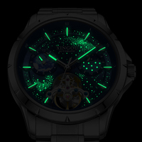 Montre mécanique pour homme de luxe, fabrication de montres en acier inoxydable de haute qualité, logo personnalisé OEM, cadran ciel étoilé