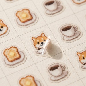 Ruban PET transparent mat découpé sur mesure multi-tailles, impression numérique rétro <span class=keywords><strong>pixel</strong></span> Shiba Inu Café - Product Image 2
