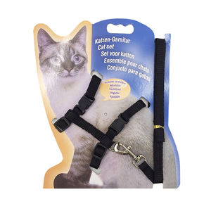 Set Tali Kekang dan <span class=keywords><strong>Harness</strong></span> Dada Kucing Berkualitas Tinggi, Dapat Disesuaikan, Bahan Poliester Sederhana untuk Kucing Kecil - Product Image 4