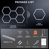 Éclairage LED hexagonal en nid d'abeille pour atelier de detailing automobile, showroom et garage, pour lave-auto et zones de travail