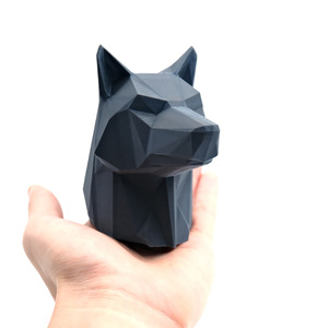 Capuchon de connecteur de remorque en forme de tête de loup, gris, 10.3cm, couvercle imprimé en PLA 3D pour couplage de remorque de voiture - Product Image 2