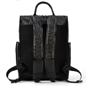 2025 Hot Sale Vintage Trend Crocodile <b>Leather</b> <b>Backpack</b> Fashion Men and Women Travel Hiking Rucksack <b>Laptop</b> Bag - Product Image 4