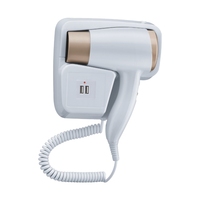 Sèche-cheveux d'hôtel de vente chaude avec prise de support de sèche-linge et protection directe contre la surchauffe d'usine Usb