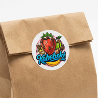 Autocollant d'emballage circulaire personnalisé pour marque de boulangerie, impression de logo, autocollant en vinyle auto-adhésif, imperméable, étiquette ronde pour sceller les aliments, rouleau d'autocollants
