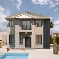 Maison préfabriquée moderne à faible coût et installation rapide, villa à deux étages avec 3 chambres, structure en acier, maison modulaire pour usage résidentiel