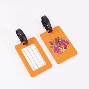 Étiquettes de bagages personnalisées en PVC à motif de dessin animé, cartes d'embarquement anti-perte, porte-noms de voyage, porte-cartes souples en caoutchouc - Product Image 1