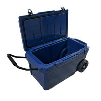 Glacière à Roues Haute Performance LLDPE 60QT/75QT, Glacière de Camping Robuste pour Stockage de Bière et Pêche, Boîte Isotherme Rotomoulée