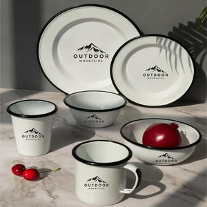 OEM barato 10cm 12cm 18cm personalizado acero al carbono Metal esmalte Camping mezcla palomitas <span class=keywords><strong>cereales</strong></span> flor tazón para el hogar - Product Image 3