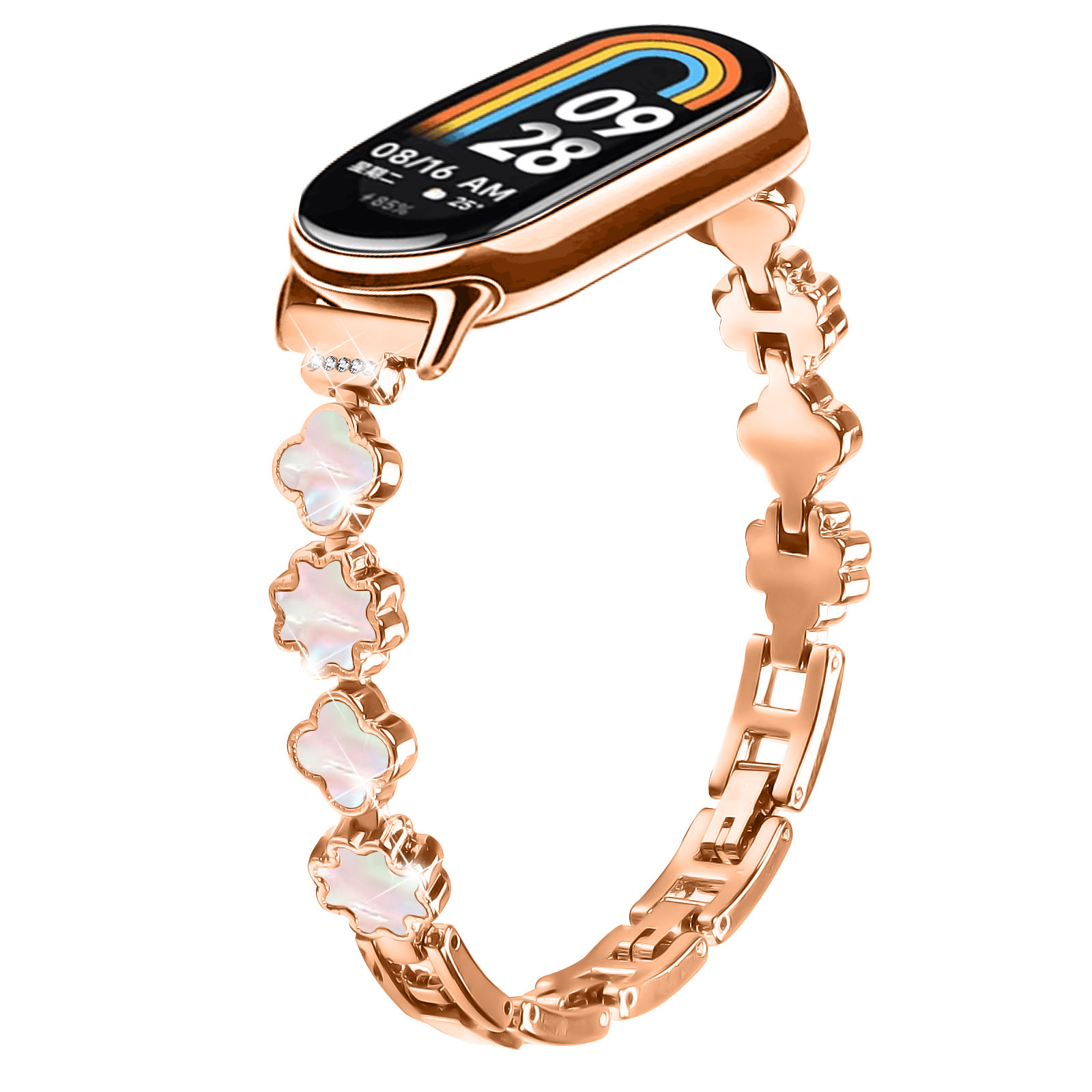 Rose gold colored seashells