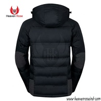 Chaqueta de plumón de color sólido de alta calidad para hombre, impermeable, transpirable, de poliéster, de talla grande, temporada de invierno con cierre de cremallera en oferta