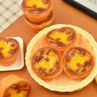 Miniature di Egg Tart e Pane in Resina, Cabochon Flatback per Casa delle Bambole, Cibo Simulato per Scrapbook Fai-da-Te e Decorazioni con Colla Cremosa