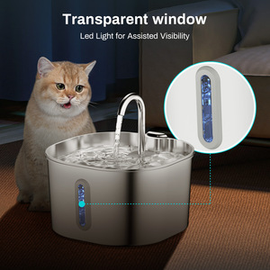 Fuente de Agua Automática para Mascotas de Acero Inoxidable de Gran Capacidad (2.2L), Libre de BPA, para Perros y <span class=keywords><strong>Gatos</strong></span> en Interiores, Venta al por Mayor de Fábrica - Product Image 5