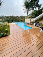 Échantillon Gratuit - Nouveau Revêtement de Terrasse Extérieur en Composite Coextrudé, Couleur Teck, Antidérapant, Étanche et Résistant aux UV, 140*23mm