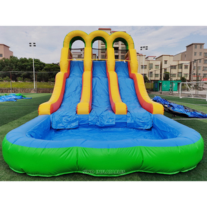 Trẻ em cao cấp thương mại 18 'bơm hơi Ba làn trượt nước với tải trở lại làm bằng bạt PVC 0.55mm không chì - Product Image 2