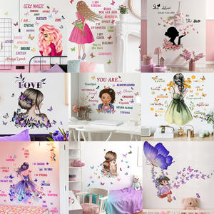 Nouveau filles Ballet cygne papillon autocollant mural <span class=keywords><strong>chambre</strong></span> d'enfant <span class=keywords><strong>chambre</strong></span> décoration autocollant mural auto-adhésif pvc autocollant mural - Product Image 1
