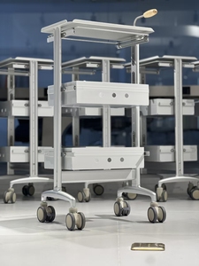 Chariot de salon DM Premium en alliage d'aluminium avec double tiroir pour usage en esthétique et spa - Product Image 3