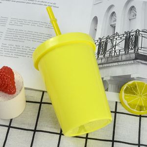 Cold Drinking Cups Lids Straw Eco-Friendly Reusable 350ml Food Grade PP Silicone Stadium Tumbler American Style Colorful Custom - Product Image 4