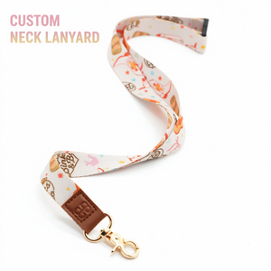 Promotional Gifts Eco-Friendly Polyester ID Card Holder Lanyards with Leather Label Hook & Custom Logo
